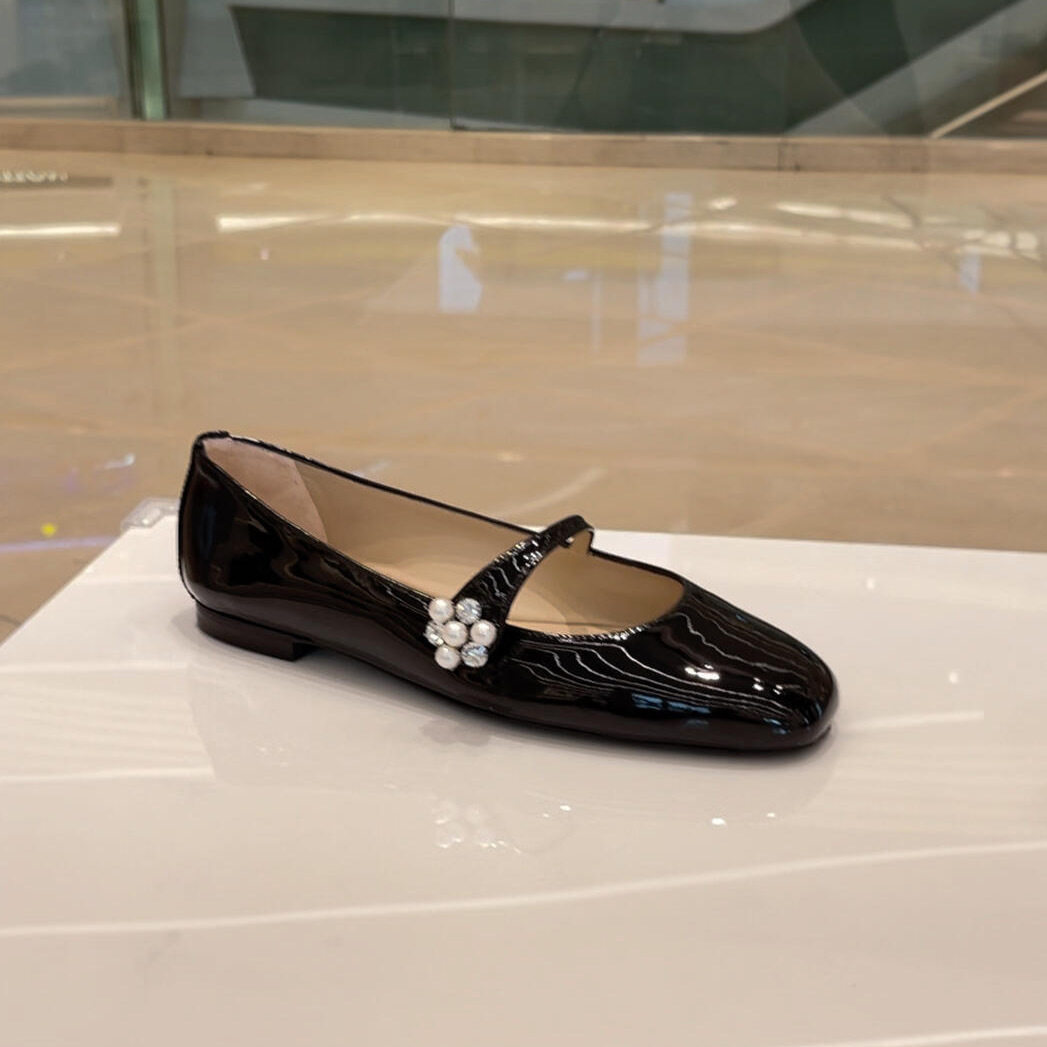 法式珍珠一字带玛丽珍鞋女春夏漆皮方头平底芭蕾舞单鞋气质公主鞋,女鞋,玛丽珍鞋,淘宝优惠券,粉丝福利购,淘宝优惠卷