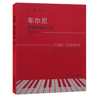 新版 车尔尼钢琴初级练习曲 作品599 江晨大字版大音符钢琴初步教程幼儿童成人钢琴实用教学版正版初学者入门自学钢琴基础音乐书籍