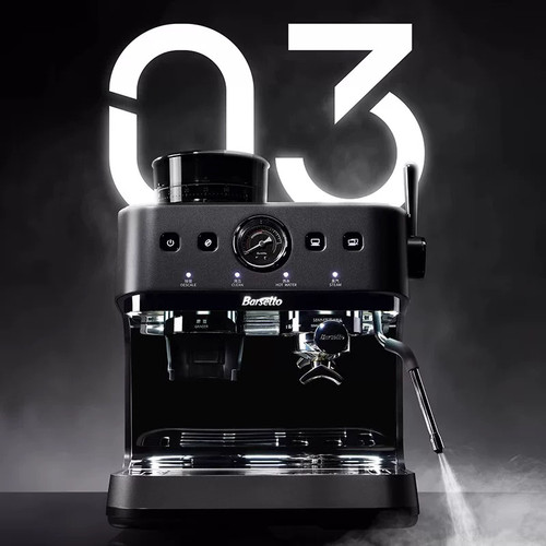 Barsetto百胜图03咖啡机家商用意式萃取半自动平刀研磨一体机三代