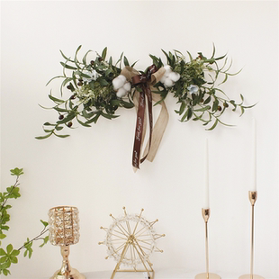 仿真橄榄枝软装绿植客厅餐厅壁饰墙饰挂饰餐桌花会议桌花生日布置