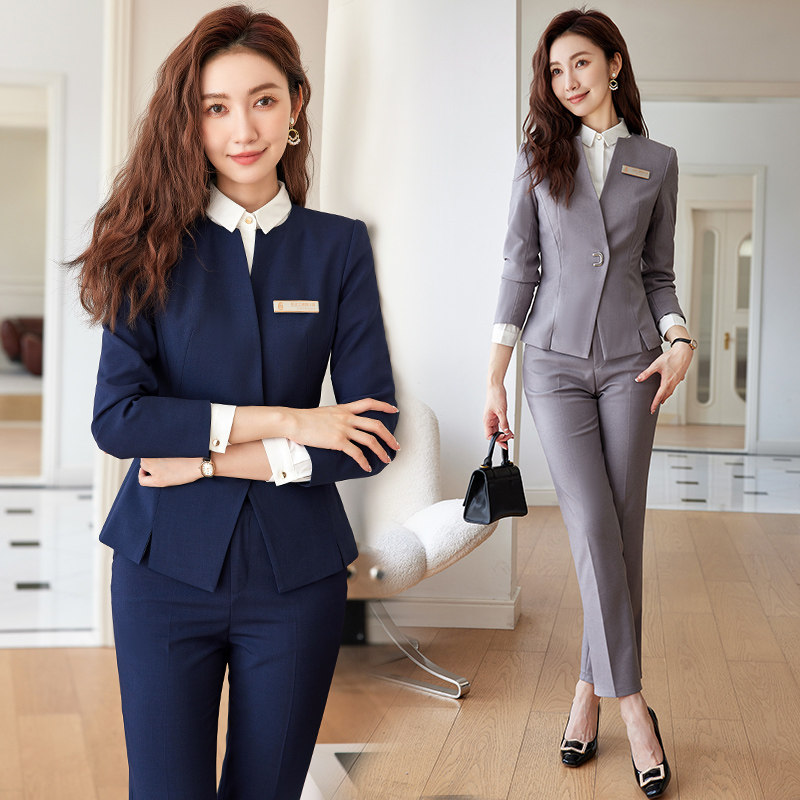 藏青色职业西装套装2026新款时尚气质女神范正装酒店西服马甲正装