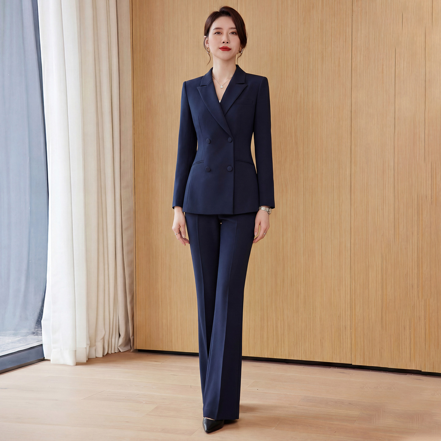 西装套装女春秋长袖职业套裤气质女神范正装ol时尚西服面试工作服