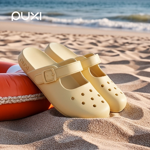 朴西新款包头法式博肯洞洞鞋女夏季居家防滑静音可外穿百搭凉拖鞋