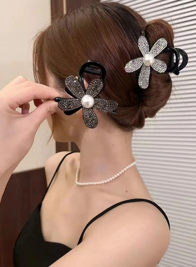 精致闪闪满钻太阳花抓夹高级感刘海侧边小抓夹轻奢时尚简约盘发夹
