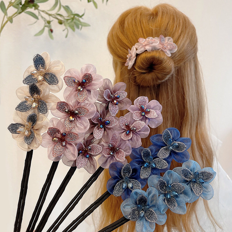 丸子头花苞头盘发器花朵懒人百变发饰造型器蓬松韩版盘发棒头饰品