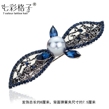 七彩格子古典饰品发夹发饰韩国头饰水钻弹簧夹横夹顶夹发夹一字夹