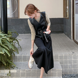 196现货条纹拼接连衣裙加马甲套装1127新款P190控278，女装连衣裙，昱喆服饰