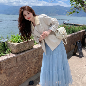 现货 短外套女PU皮拼接 2C512-7035-P165-K255图片