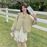 196现货卡其黄短外套女7031K新款P170控265，女装短外套，昱喆服饰