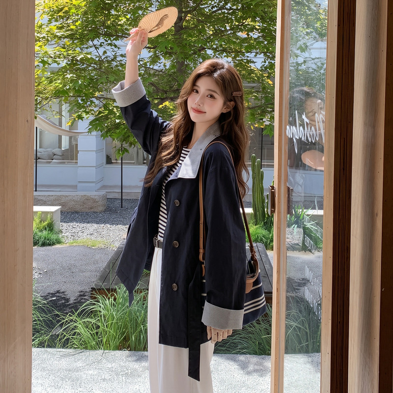现货短外套女格子拼接2C512-7038-P170-K278,女装短外套,昱喆服饰