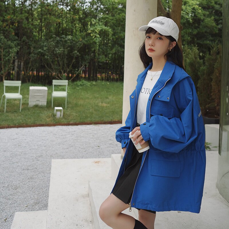 196现货短外套风衣女A109克莱茵蓝P145控198,女装风衣,昱喆服饰