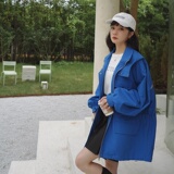 196现货短外套风衣女A109克莱茵蓝P145控198，女装风衣，昱喆服饰