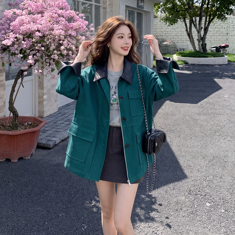 现货墨绿色短外套女2C512-7011-P175-K275,女装短外套,昱喆服饰