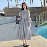 196现货长袖格子连衣裙春秋7030新款P150控235，女装连衣裙，昱喆服饰