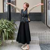 196现货条纹拼接连衣裙加马甲套装1127新款P190控278，女装连衣裙，昱喆服饰