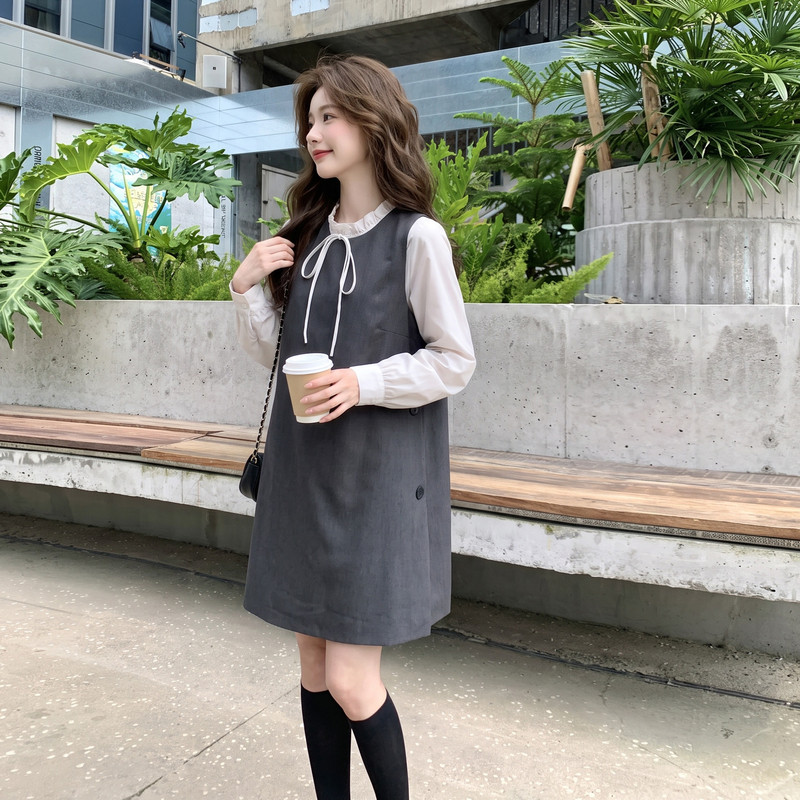 现货时尚套装两件套背心裙加衬衫2C512-911-P155-K288,女装套装/套裙,昱喆服饰