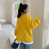 196出货套头卫衣女假两件A132柠檬黄P105控158，女装卫衣/绒衫，昱喆服饰