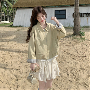 现货 卡其黄短外套女 2C512-7031K新款 P170 控265图片