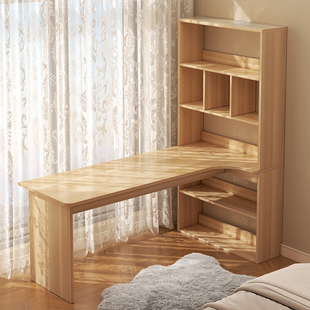 转角书桌学生家用写字桌拐角办公桌l型书桌书架一体桌写字电脑桌