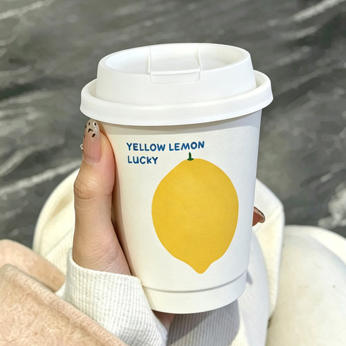 400ml加厚双层防烫保温纸杯