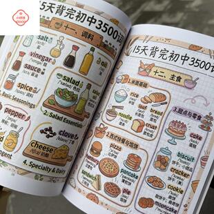 初中英语15牢记3500词汇阶段通用趣味漫画合集笔记本
