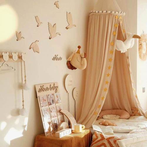 ins北欧风单开门婴儿圆顶床幔