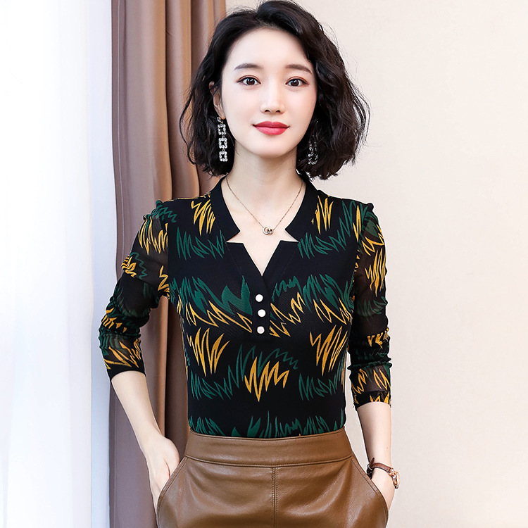 春季新款國標摩登網紗印花交誼舞