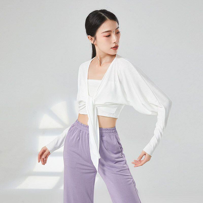 现代舞蹈练功服上衣古典舞服中国风爵士肚皮芭蕾舞罩衫教师瑜伽服