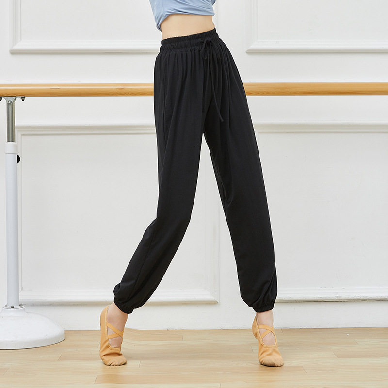 拉丁舞长裤现代舞蹈裤男女同款练功服装灯笼裤收口裤运动萝卜裤子