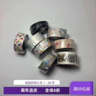 现货 日本 Marks 和纸胶带 猫头 邮票彩色波点 心形 手账贴纸拼贴