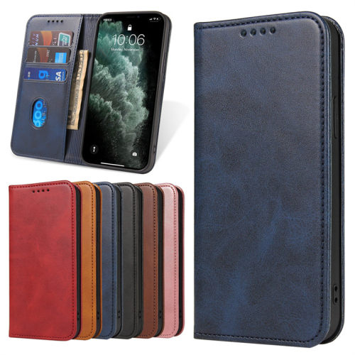 适用于苹果iphone16ProMax掀翻盖手机壳14小牛纹皮革15plus电话保护套13磁吸se2折叠卡7棕蓝8红黑色Flip case