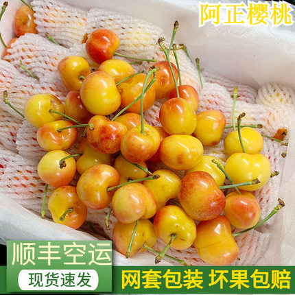 大连雷尼尔黄樱桃3斤黄水晶佳红孕妇水果新鲜自家黄金国产大樱桃