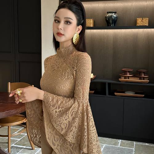 御姐范2025春新款时尚气质显瘦洋气高级感女人味蕾丝衫百搭上衣潮