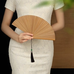 国风迷你扇子古风旗袍小折扇复古随身携带折叠扇女 全竹折扇新中式