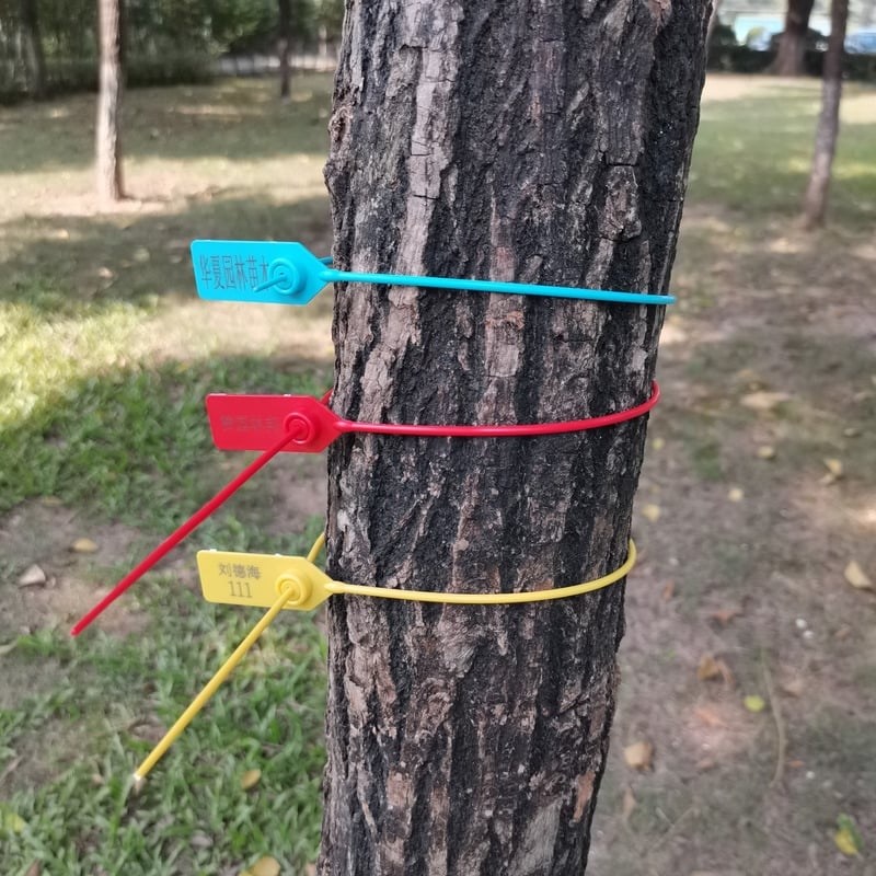 加长一次性塑料封条货柜封铅x二维码园林苗木树记号锁标牌扎带封