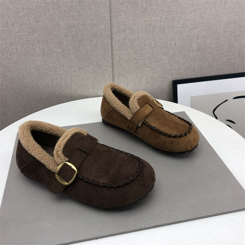 撤柜断码处理女鞋2025冬季新款时尚百搭平底休闲加绒保暖勃肯鞋女