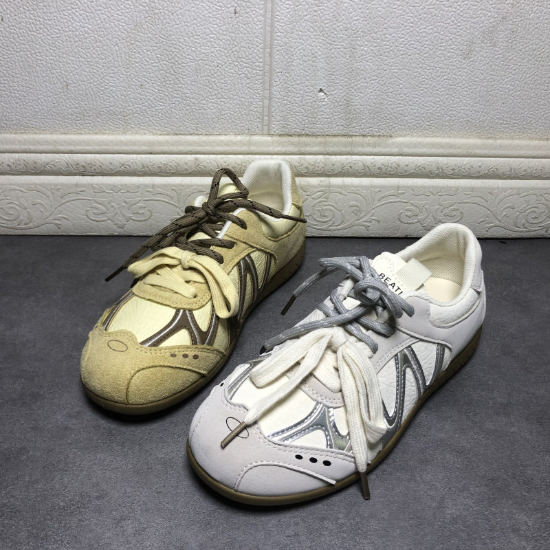 撤柜断码处理女鞋2026春季新款时尚拼色圆头系带平底休闲德训鞋女,女鞋,德训鞋,淘宝优惠券,粉丝福利购,淘宝优惠卷