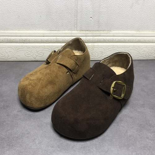 撤柜断码处理女鞋2025秋季新款时尚百搭舒适圆头勃肯鞋毛毛女单鞋