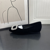 水钻方扣浅口气质一脚蹬女单鞋 撤柜断码 新款 时尚 处理女鞋 2026春季