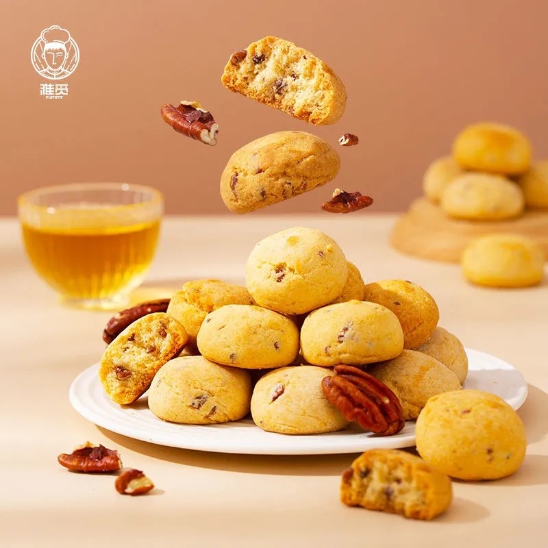 雅觅焦香山核桃酥200g中式休闲零食营养手工小桃酥饼干老式糕点心
