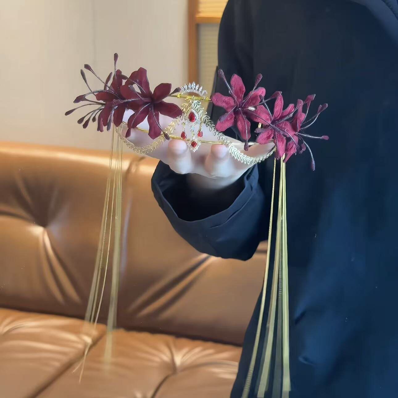 桂冠彼岸花扭扭棒皇冠手工diy材料包创意制作送闺蜜发冠曼珠沙华