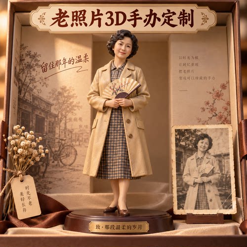 老照片定制3D手办树脂全彩打印