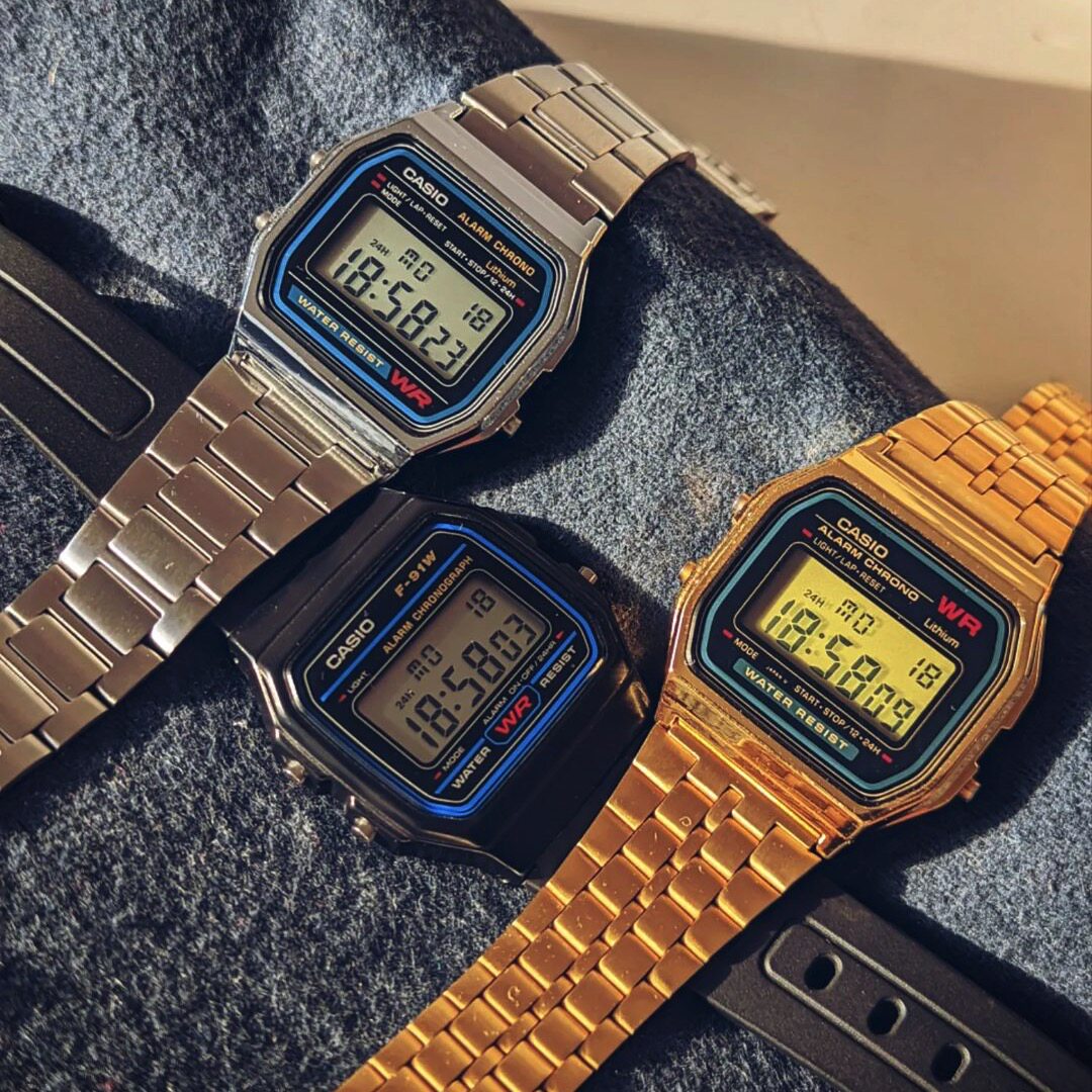 卡西欧 经典复古小方块 防水男女手表 a158wa-1d 明星同款ins潮流