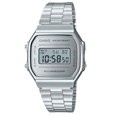 Casio小银块中性复古防水手表