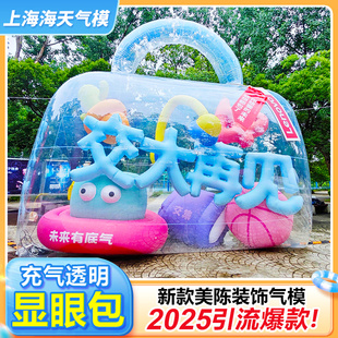 超大透明双层气模 定制网红充气透明包包装置pvc闭气花朵云朵气模