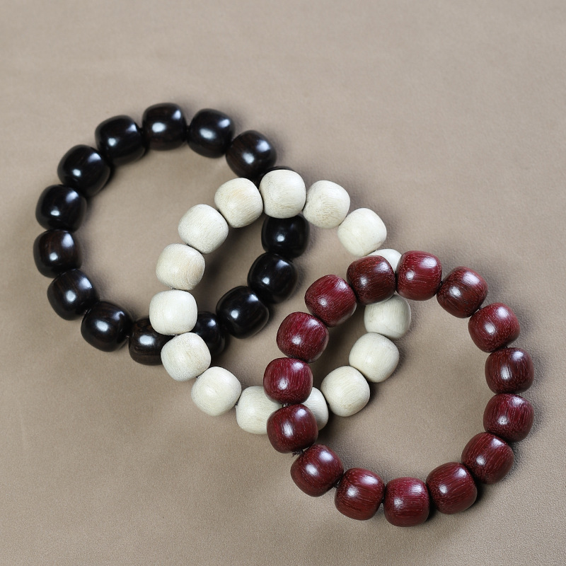 绿檀小叶紫檀黄花梨金丝楠绿檀檀香木老型桶珠算盘枣珠绕指柔手串