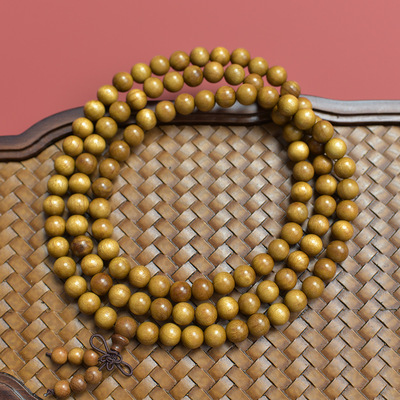 天然金丝楠木老料阴沉佛珠手持链串108原木念珠男女士情侣款饰品