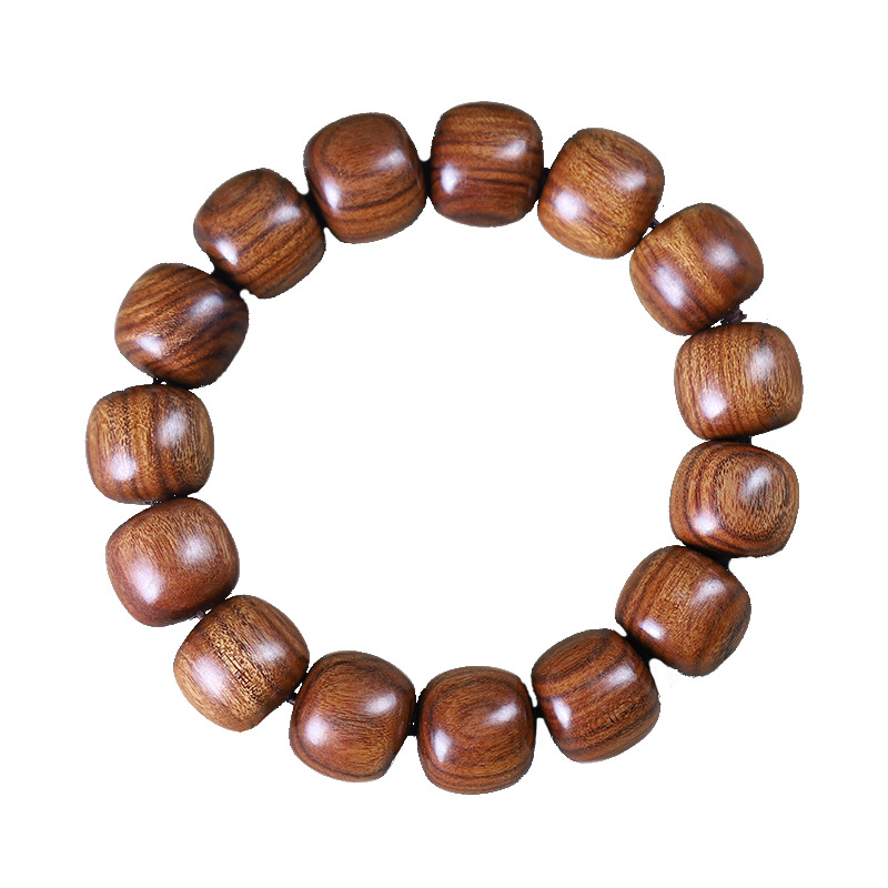 绿檀小叶紫檀黄花梨金丝楠绿檀檀香木老型桶珠算盘枣珠绕指柔手串