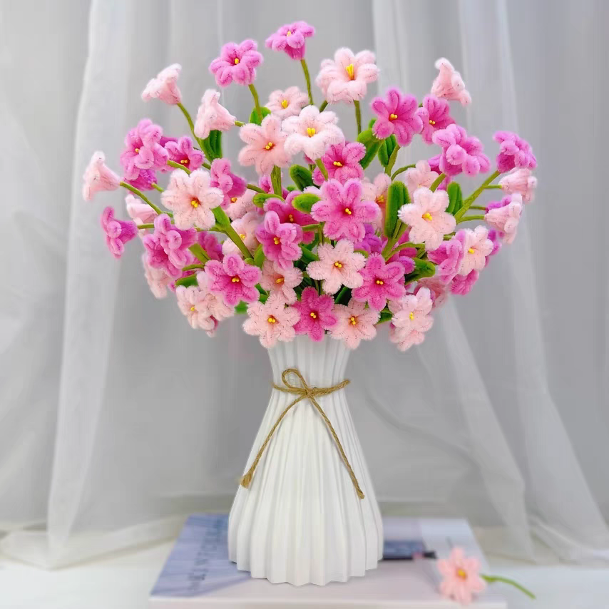 扭扭棒铃兰花DIY手工材料包新软装花瓶花束插花客厅卧室餐厅摆件