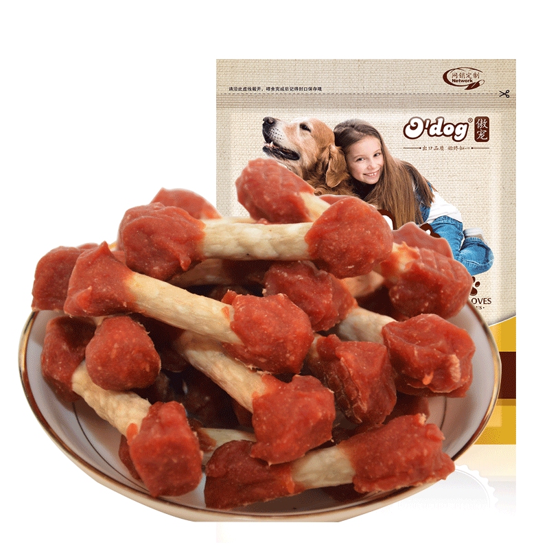 傲宠狗狗零食磨牙棒鸭肉哑铃泰迪